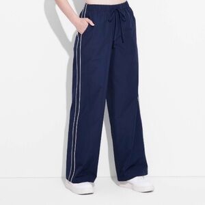 Women Navy Track Pants with White Stripes